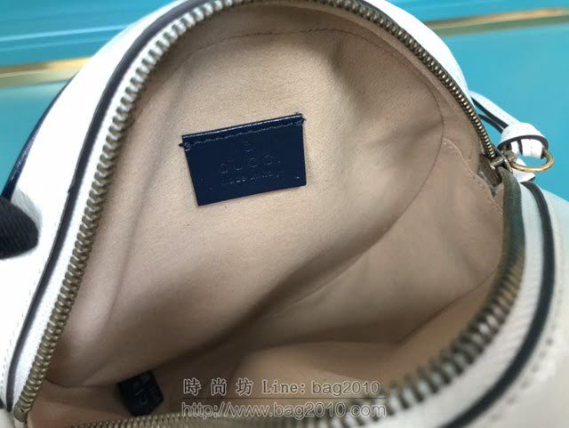 Gucci古馳包包 G家新款女包 550154 古奇白藍色全皮肩背斜挎鏈條女包 Gucci圓形小挎包 gdj1475